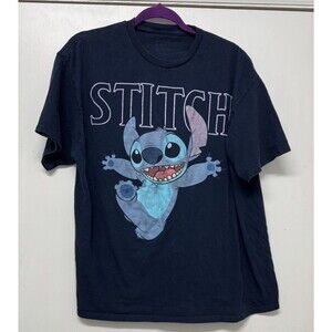 Disney Stitch Blue T Shirt Graphic STITCH Crew Neck Pullover Short Sleeve XL